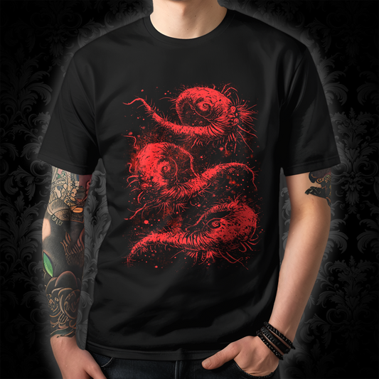Unisex T-shirt Cosmic Worms in Red