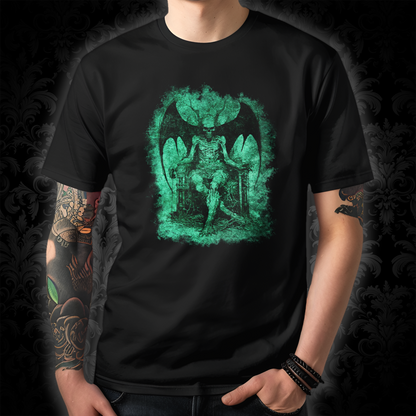 Unisex T-shirt Devil on his Throne in Green