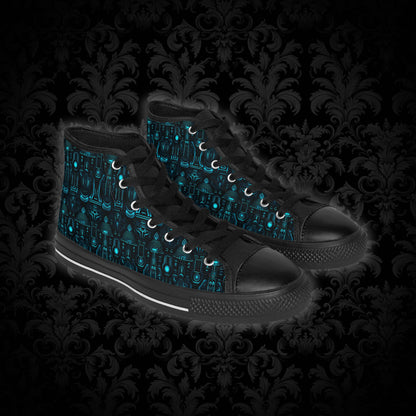 Classic Sneakers Dark Alien Structures in Blue 2 - Frogos Design