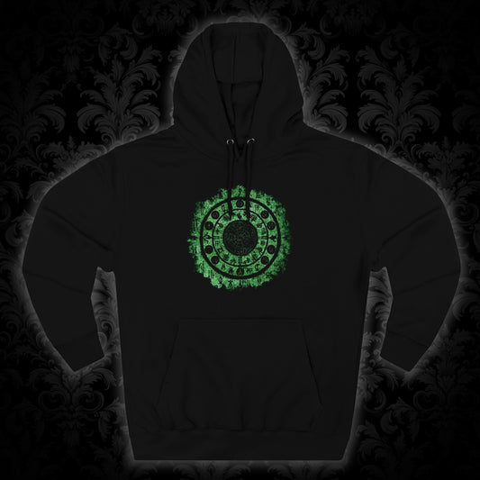 Unisex Pullover Hoodie Witchcraft seal - Green - Frogos Design