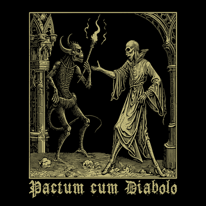 Unisex tričko Pactum cum Diabolo v béžové