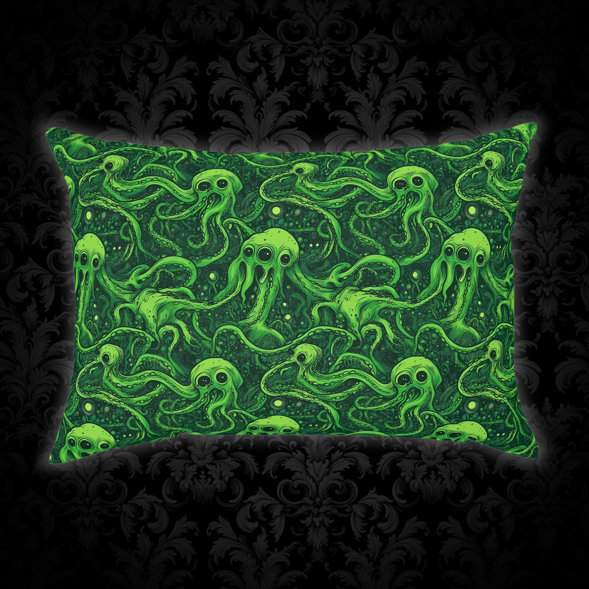 Cushions Greeny Tentacles Horror - Frogos Design