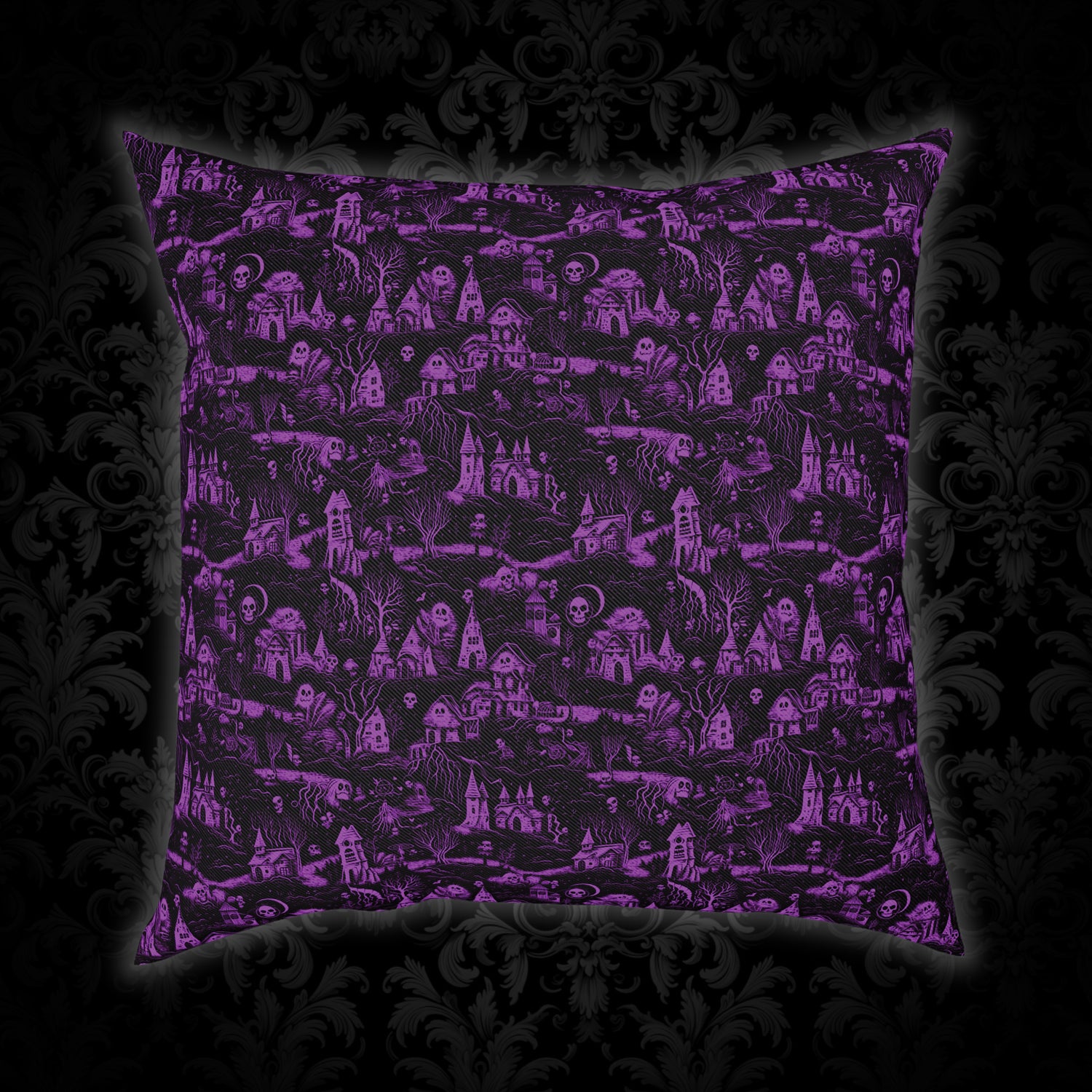 Cushions Spooky Ghosts in Purple - Frogos Design
