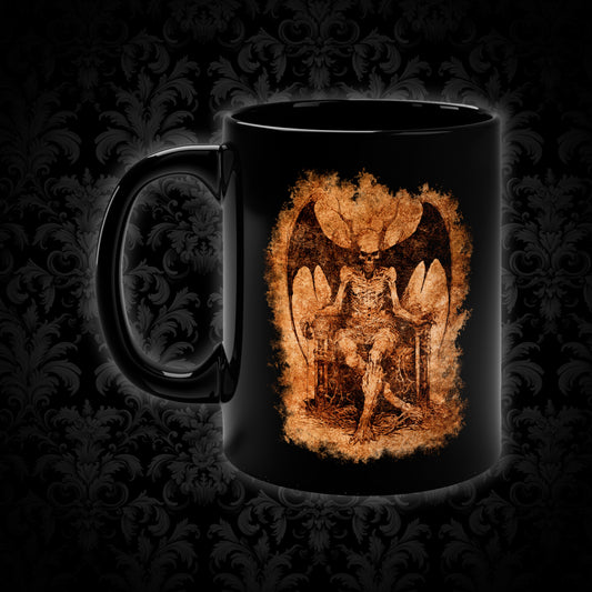 Mug Devil on his Throne in Hell in Beige - Frogos Design