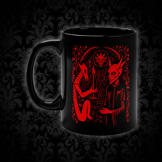 Mug Devil Pact with the Devil in Red - Frogos Design