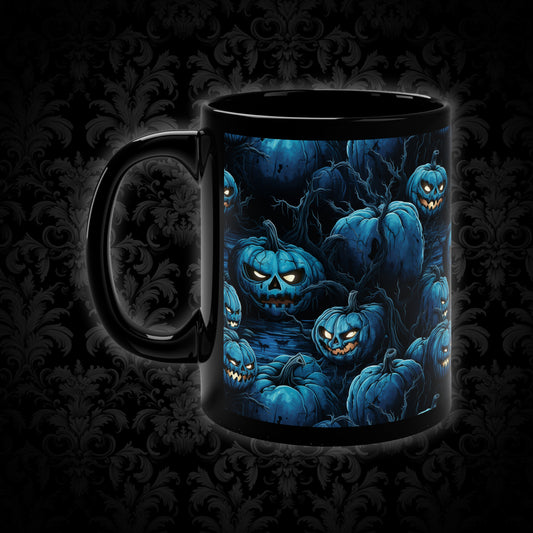 Mug Spooky Blue Halloween Pumpkins - Frogos Design