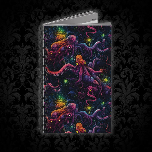 Spiral Notebook Purple Cosmic Tentacles - Frogos Design