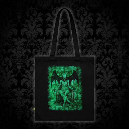 Tote Bag Devil on his Throne in Green - Frogos Design
