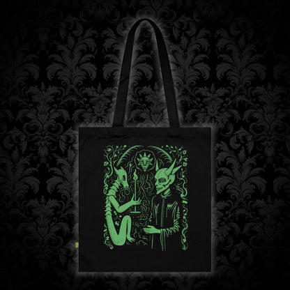Tote Bag Pact with the Devil in Green - Frogos Design