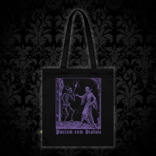 Tote Bag Pactum cum Diabolo in Purple - Frogos Design