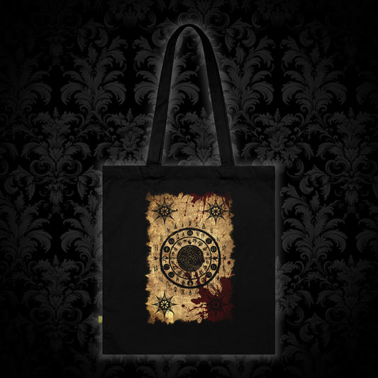 Tote Bag Scroll of Dark Arts Circle - Frogos Design
