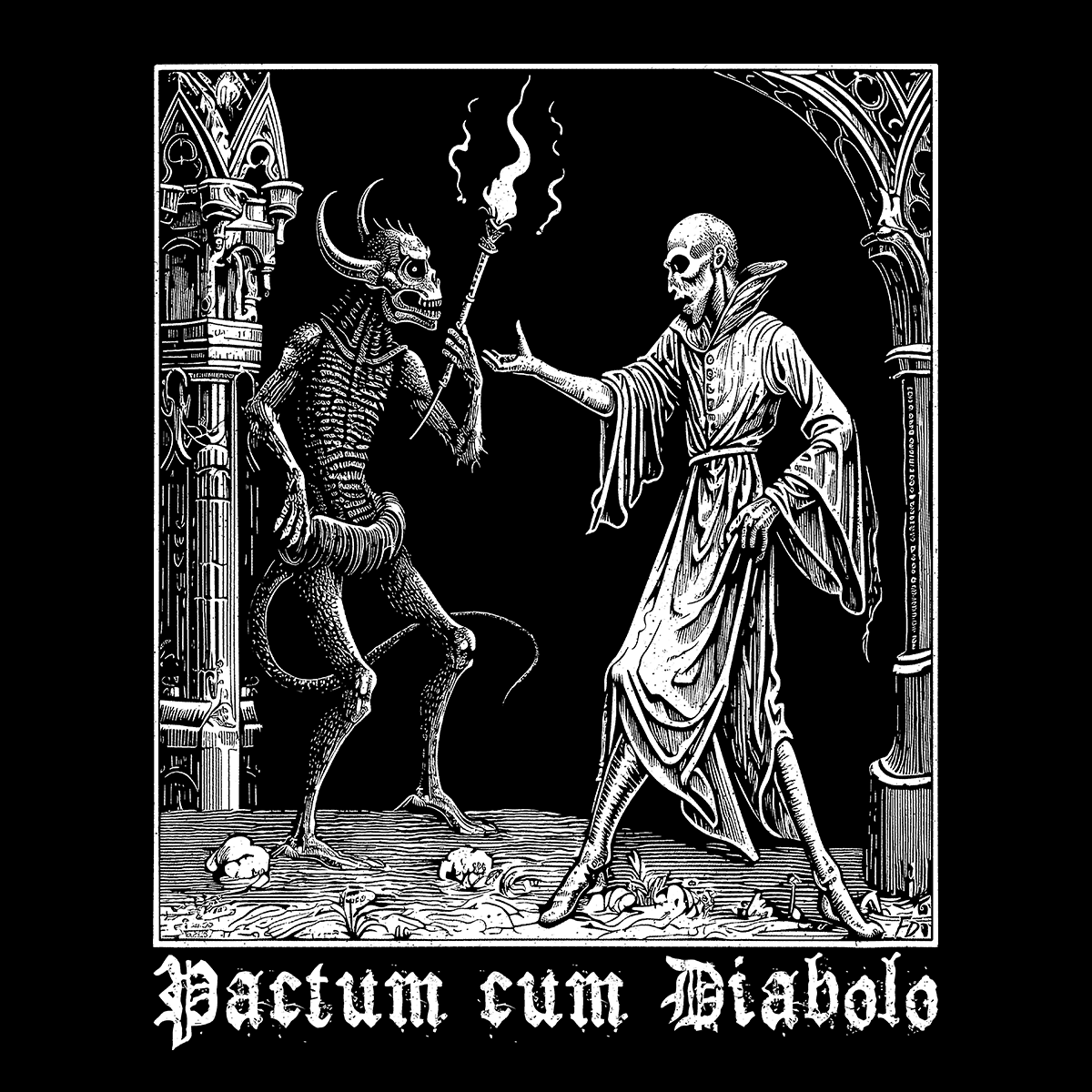 Unisex T-shirt Pactum cum Diabolo in White