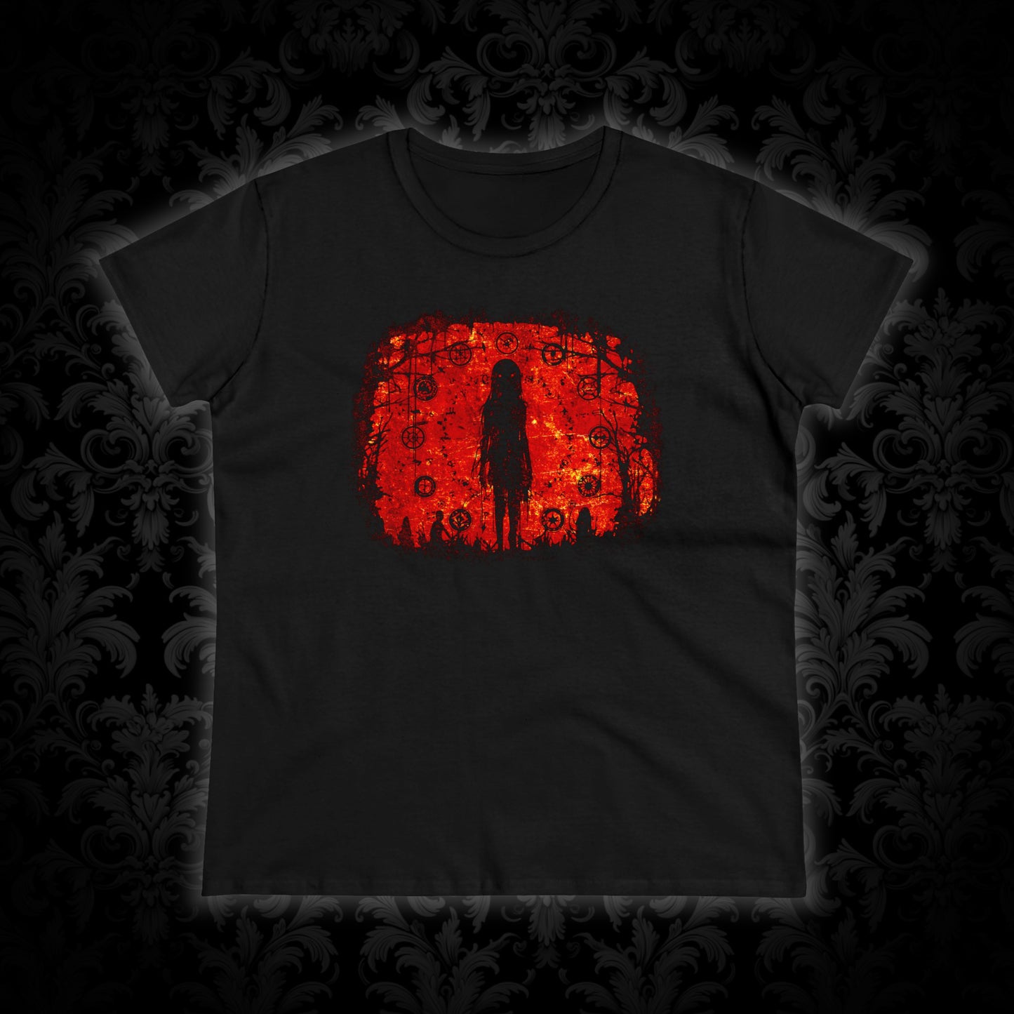 Women's T-shirt Evil is Here in Red - Frogos Design